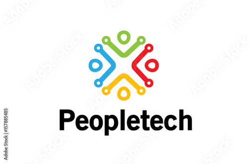 People Technology Logo Design Illustration