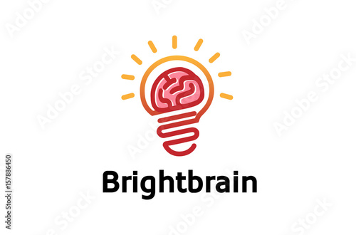 Bright Brain Logo Design Illustration