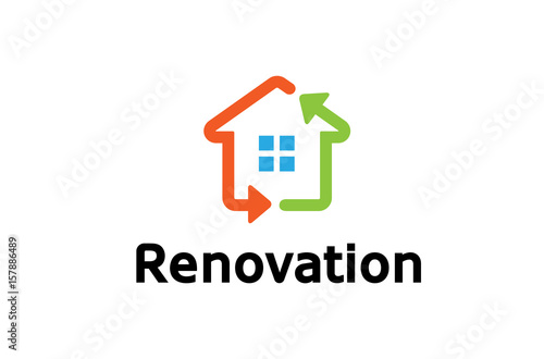 Renovation House Logo Design Illustration