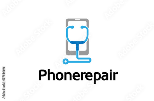 Phone Repair Logo Design Illustration