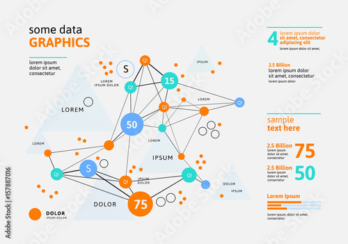 Futuristic infographic. Information aesthetic design. Complex data threads graphic visualization. Abstract data graph