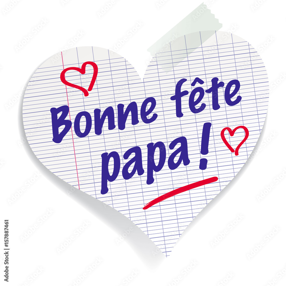 BONNE FÊTE PAPA COEUR Stock Vector | Adobe Stock