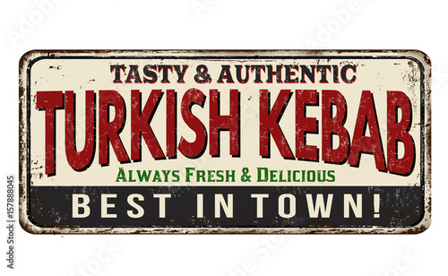 Turkish Kebab vintage rusty metal sign