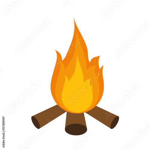 bonfire icon over white background. vector illustration