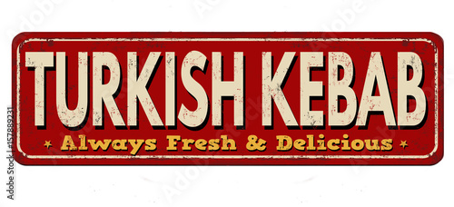 Turkish Kebab vintage rusty metal sign