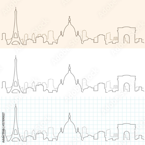 Paris Hand Drawn Skyline