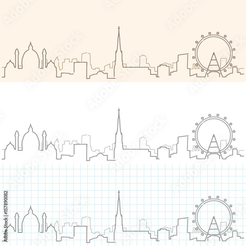 Vienna Hand Drawn Skyline