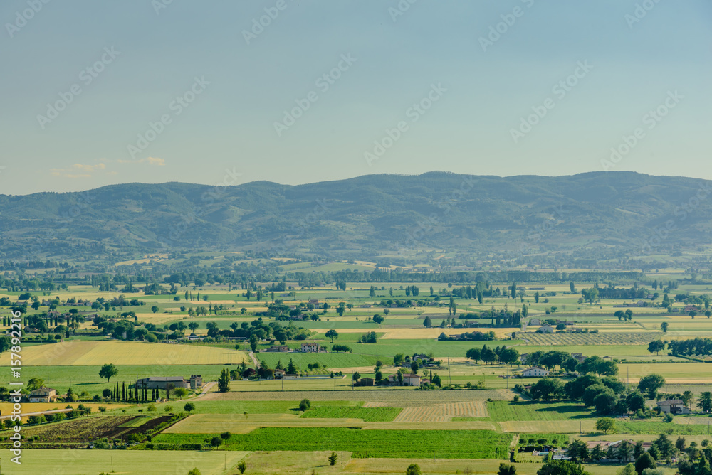 Panorama of the city of spello an umbria italy