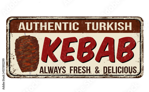 Kebab vintage rusty metal sign