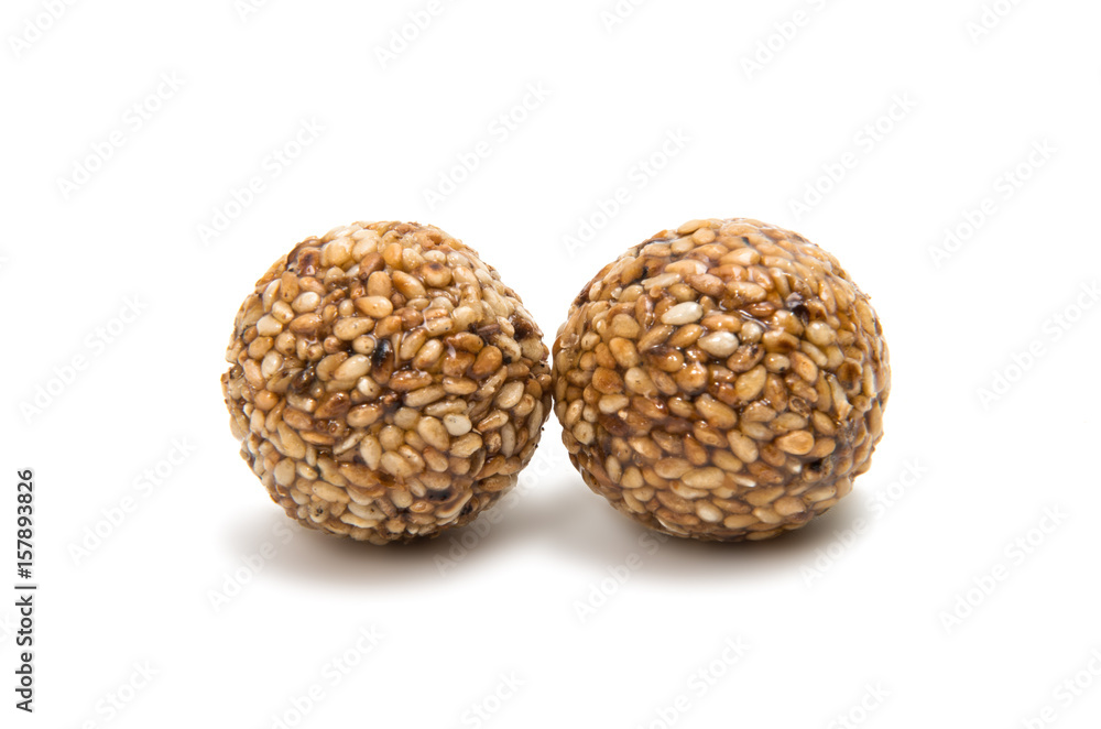 Roasted thala balls isolated Roasted thala balls isolated
