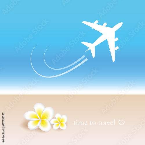 time to travel im flugzeug zum strand