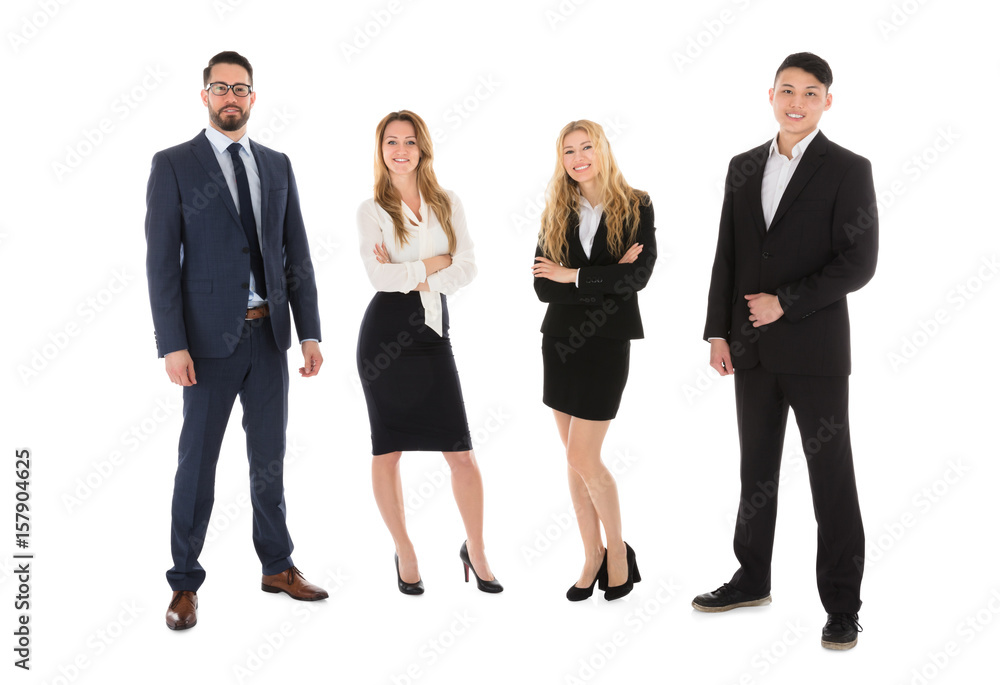 Obraz premium Portrait Of Young Smiling Businesspeople