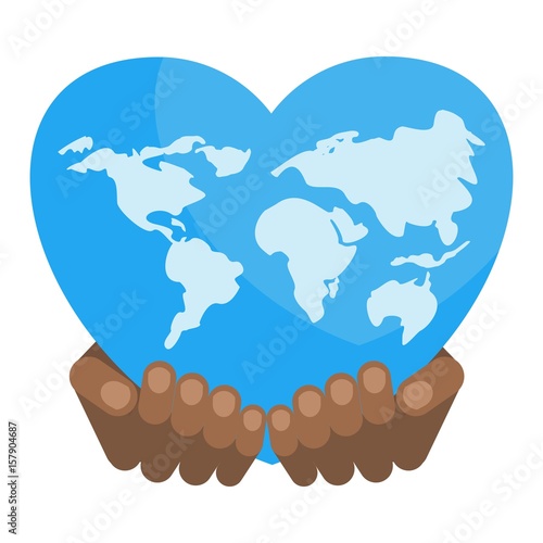 black hand blue heart world