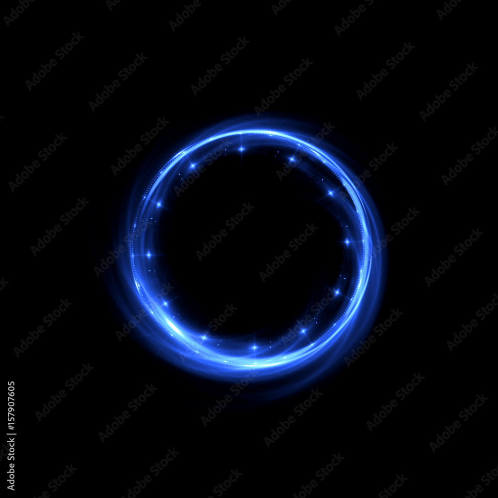 Obraz premium Abstract background. luminous swirling. Elegant glowing circle. .Sparking particle. Space tunnel. Glossy jellyfish. Colorful ellipse. Glint sphere