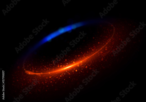 Abstract background. luminous swirl. Elegant glowing circle. Bright spiral. Glow ribbon. Empty space. .Sparkling particle. Space tunnel. Glossy orbit. Colorful ellipse. Glint galaxy. Oval stage