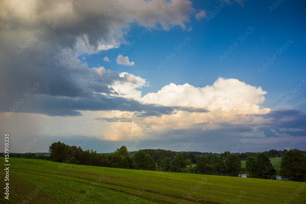 Rural landscape with dramatic sky Rural landscape with dramatic sky