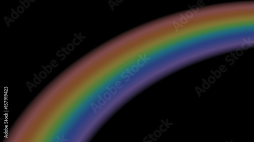 Rainbow icon. Shape arch isolated on black background. Colorful light and bright design element. Symbol of rain, sky, clear, nature. Flat simple graphic style Vector illustration