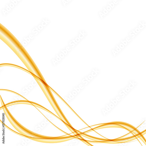 White simple template with golden waves