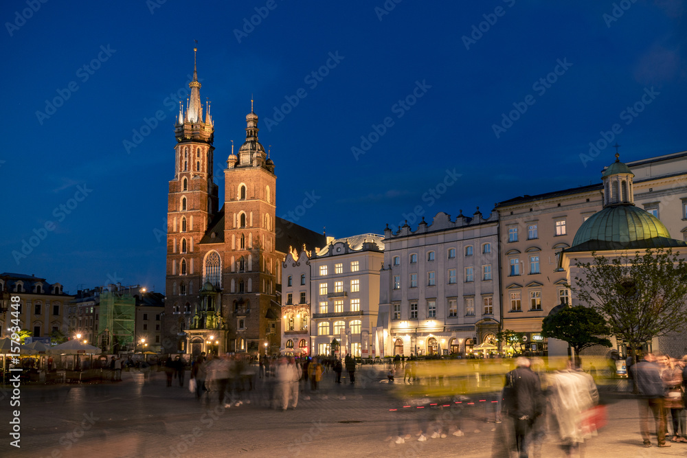 St. Mary's Church on Main Square of the Old Town of Krakow