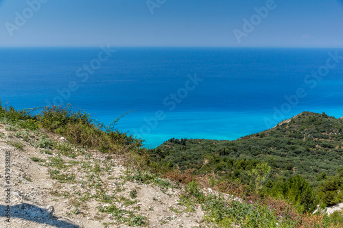 Amazing landscape with blue waters, Lefkada, Ionian Islands, Greece