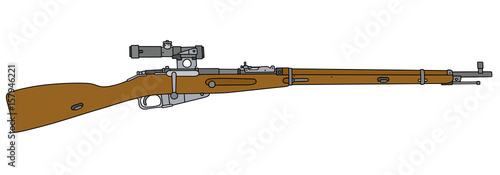 Old military rifle with optical sight