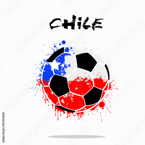 Flag of Chile as an abstract soccer ball