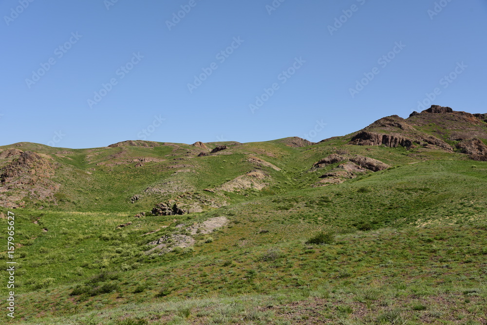 Spring steppen landscape in Kazakhstan Spring steppen landscape in Kazakhstan