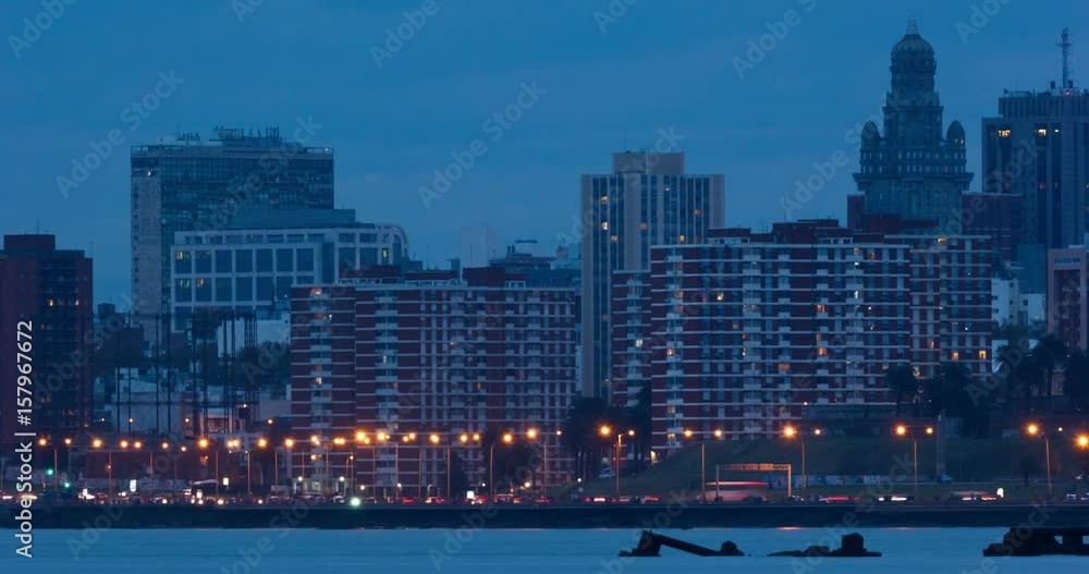Time lapse of traffic in Rambla de Montevideo, Uruguay Time lapse of traffic in Rambla de Montevideo, Uruguay