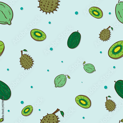 pattern fruit durian kiwi watermelon guava