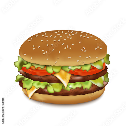 Burger. Realistic. Vector illustration