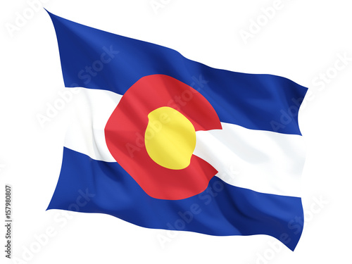 Flag of colorado, US state fluttering flag