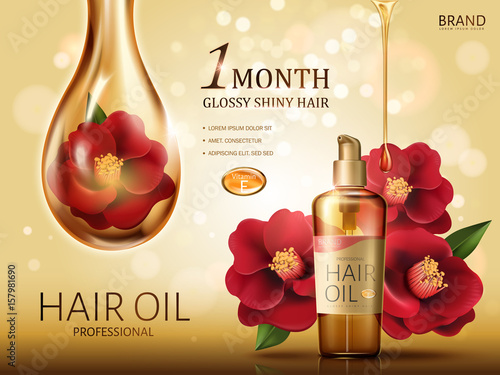 camellia hair oil ad
