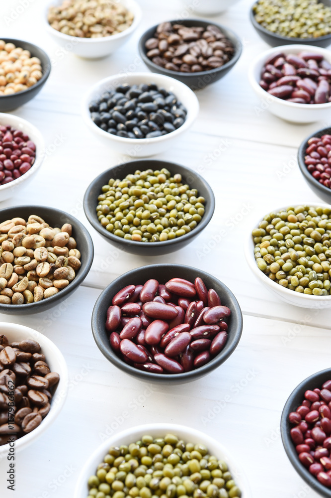 Different beans in bowl for background Different beans in bowl for background
