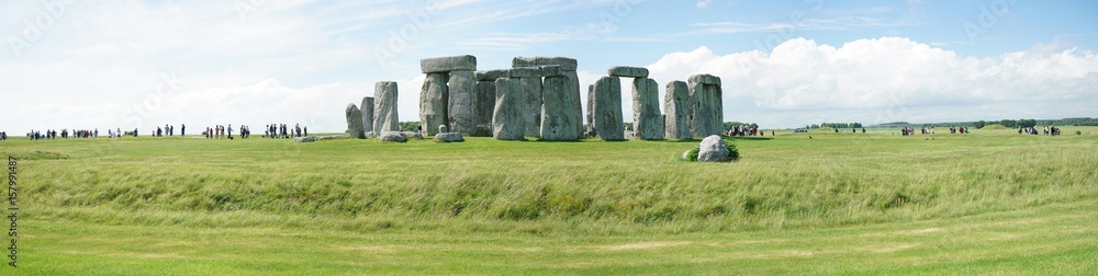 Panoramic view of Stonehenge, prehistoric monument Panoramic view of Stonehenge, prehistoric monument