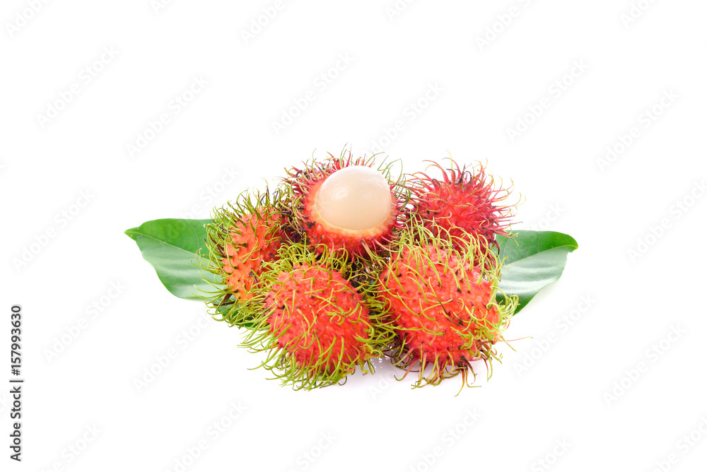 Rambutan fruit on white background Rambutan fruit on white background