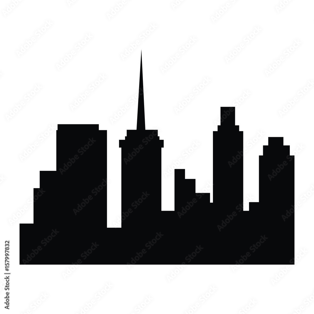 silhouette building city urban skyline image vector illustration
