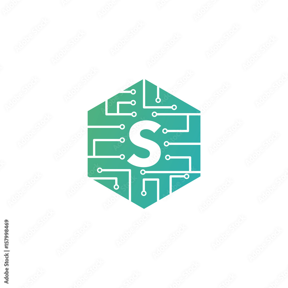 S Letter, Modern Chip Connection Logo Template Design S Letter, Modern Chip Connection Logo Template Design