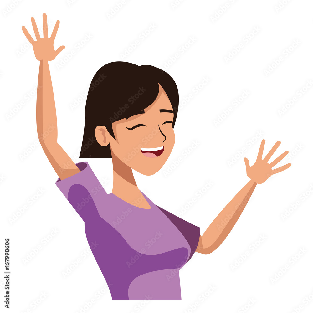 cartoon funny woman tourist happy image vector illustration cartoon funny woman tourist happy image vector illustration