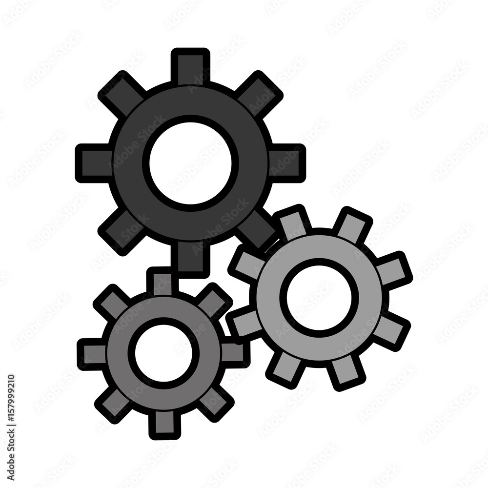 grey three gear sign cartoon vector graphic design grey three gear sign cartoon vector graphic design