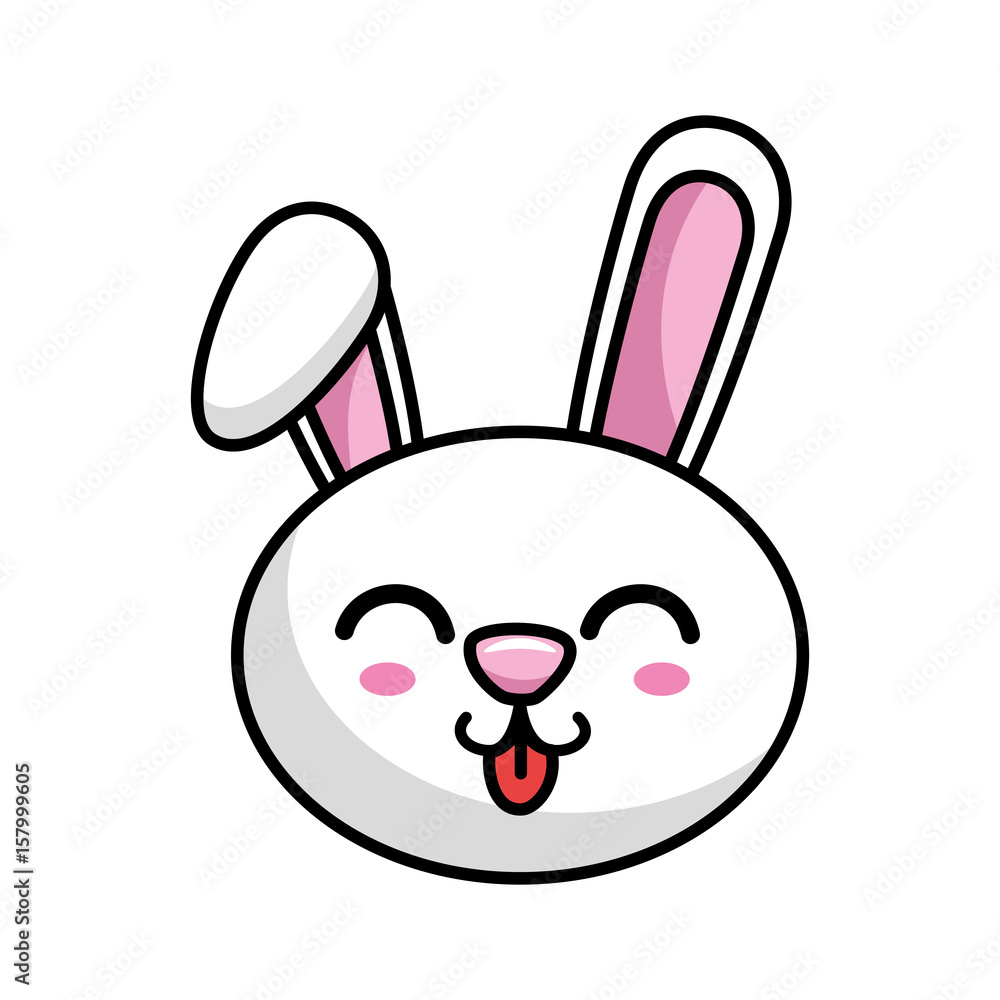 kawaii happy bunny animal icon over white background colorful design vector illustration kawaii happy bunny animal icon over white background colorful design vector illustration