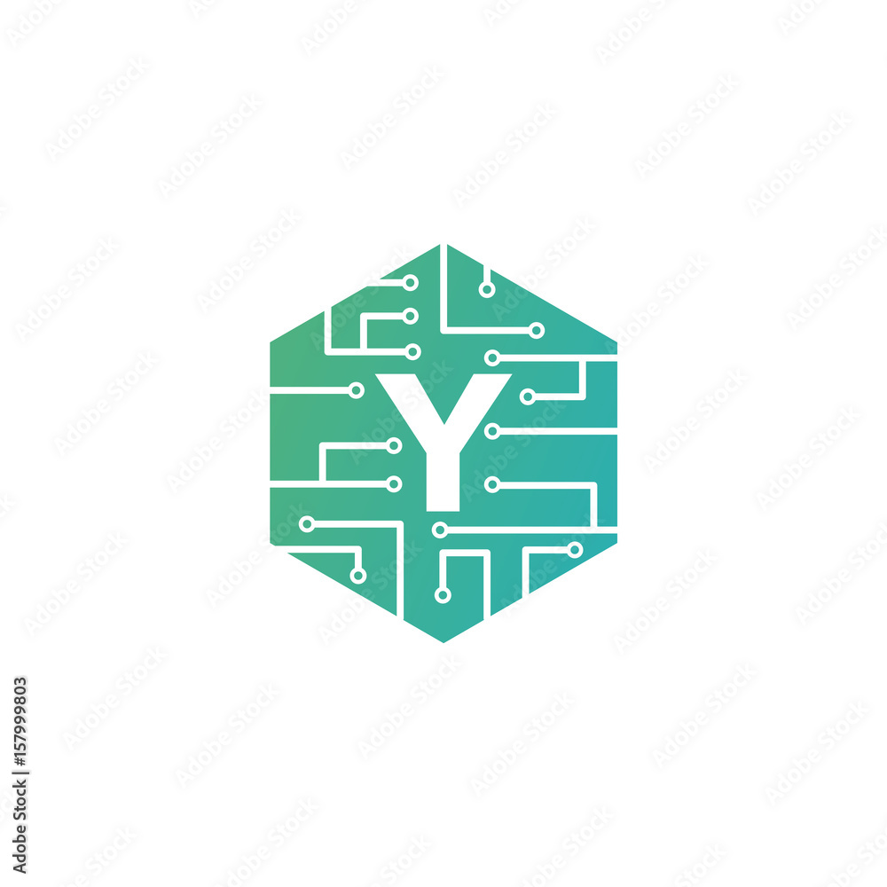 Y Letter, Modern Chip Connection Logo Template Design Y Letter, Modern Chip Connection Logo Template Design