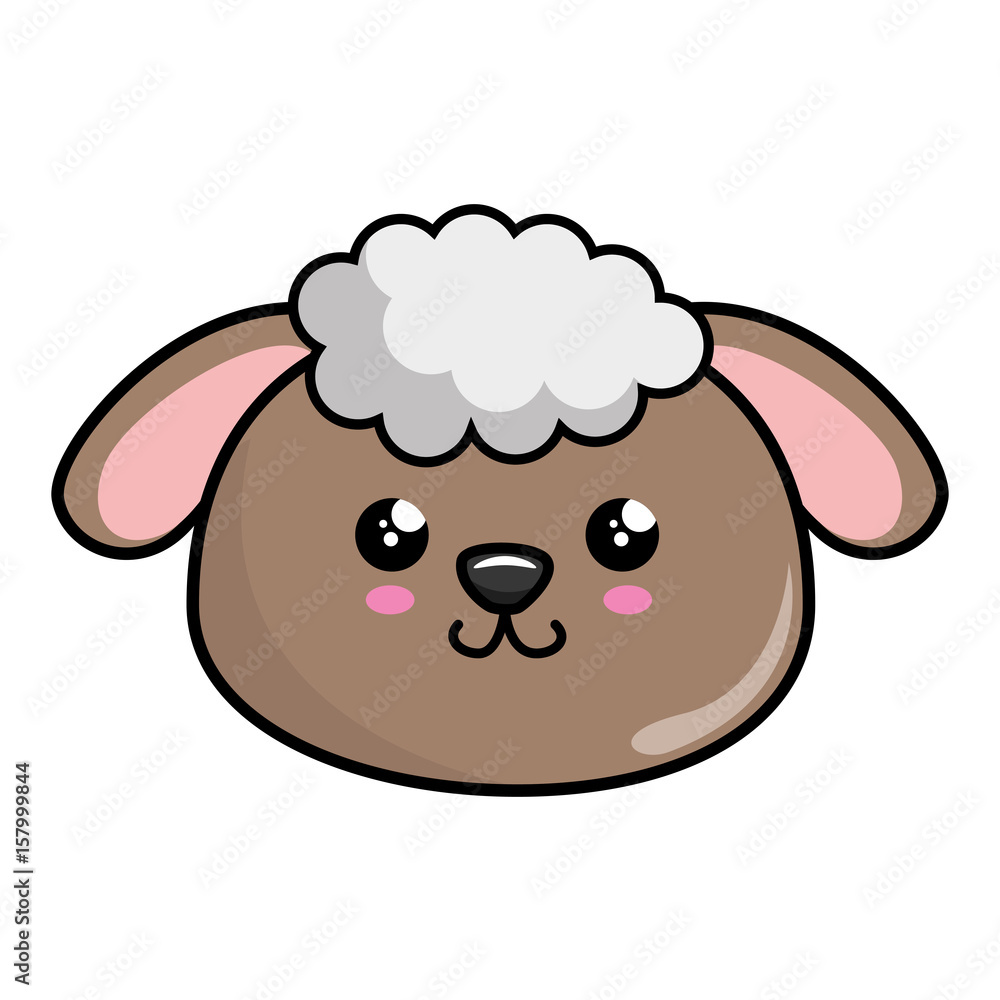 kawaii sheep animal icon over white background. colorful design. vector illustration kawaii sheep animal icon over white background. colorful design. vector illustration