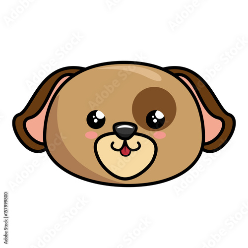 kawaii dog animal icon over white background. colorful design. vector illustration