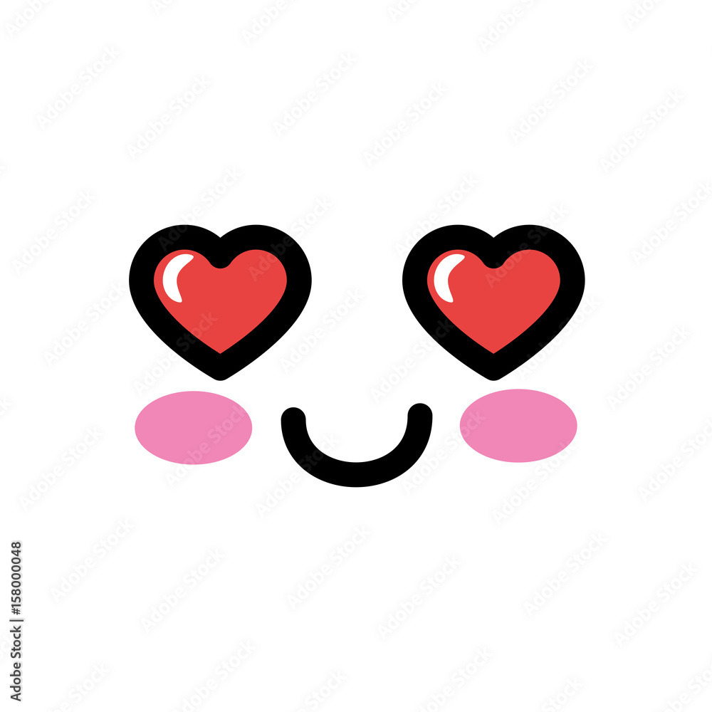 kawaii in love face icon over white background colorful design vector illustration kawaii in love face icon over white background colorful design vector illustration