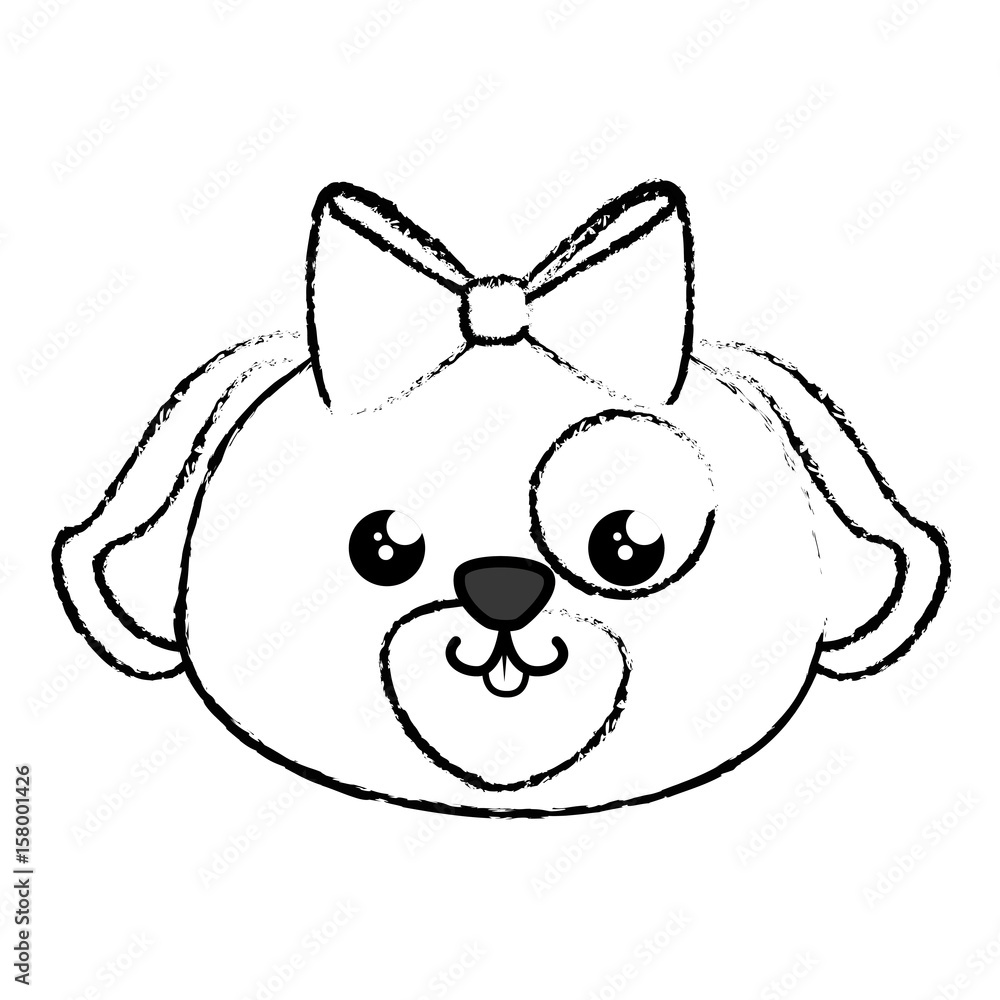 kawaii puppy animal icon over white background. vector illustration kawaii puppy animal icon over white background. vector illustration