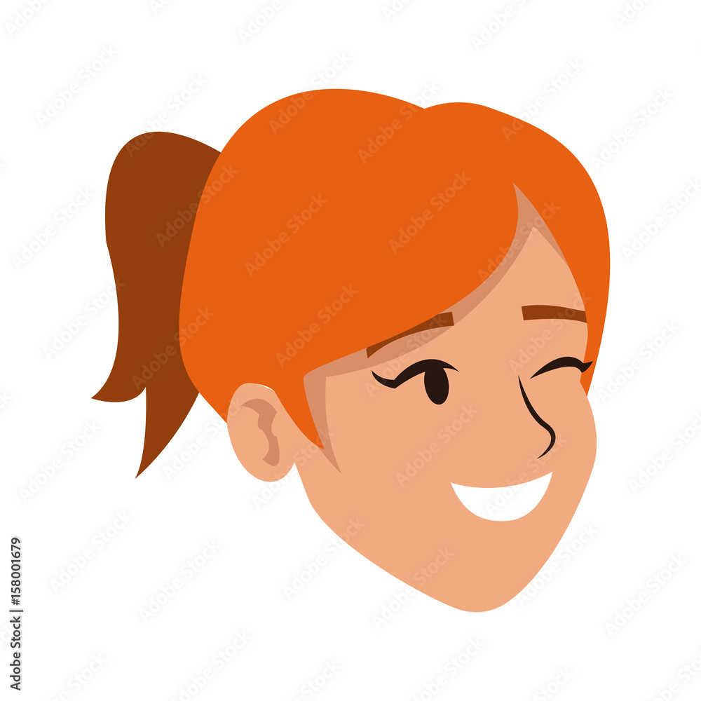 cartoon face woman happy laughing image vector illustration cartoon face woman happy laughing image vector illustration