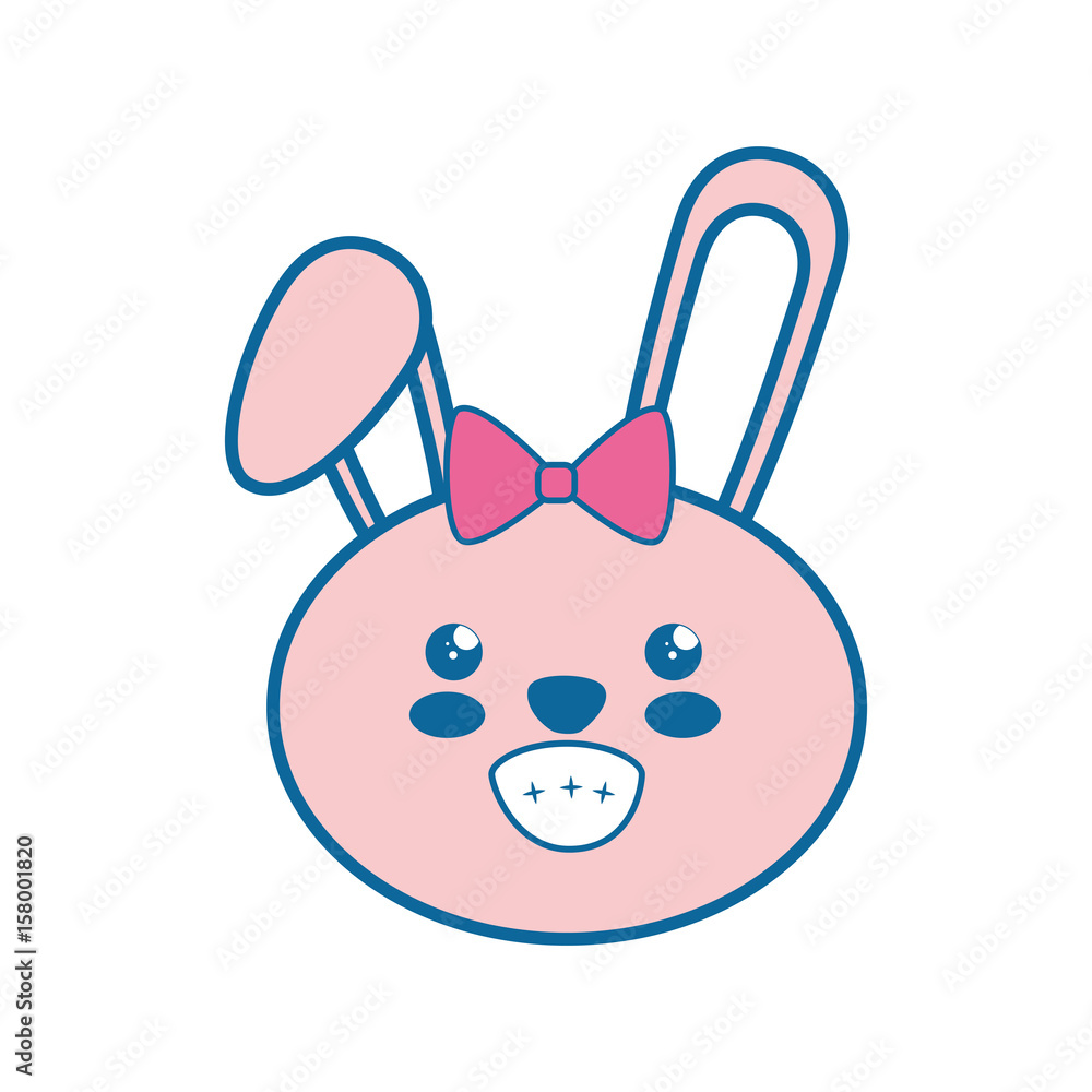 kawaii bunny animal icon over white background. vector illustration kawaii bunny animal icon over white background. vector illustration