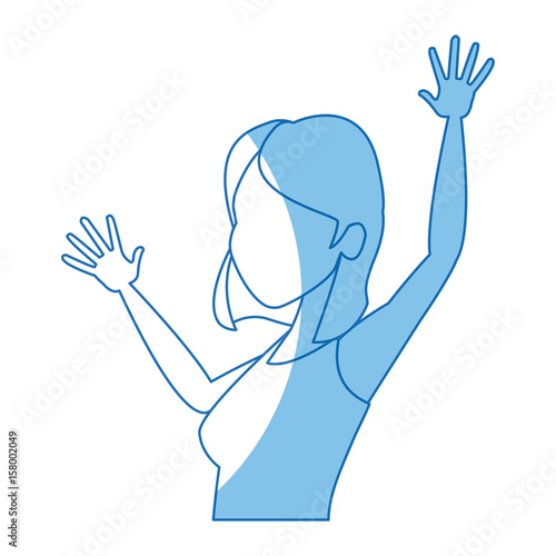 excited woman funny cheerful character image vector illustration