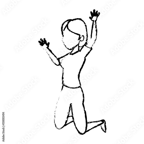 excited woman funny cheerful character image vector illustration