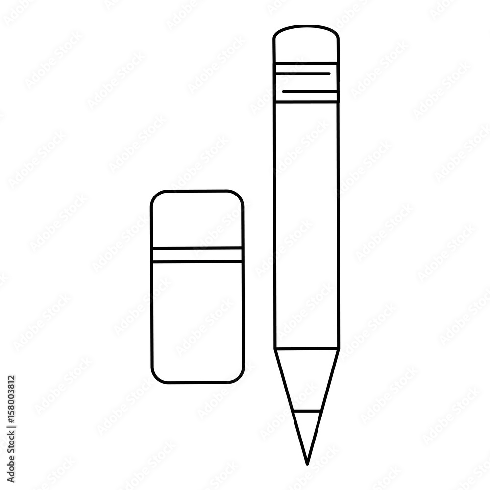 pencil and eraser icon over white background vector illustration pencil and eraser icon over white background vector illustration